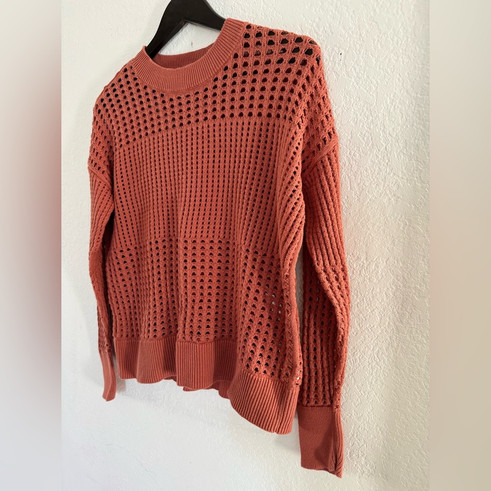 Haven Well Within Pointelle Boxy Knit Sweater Organic Cotton Size Medium - Picture 4 of 11